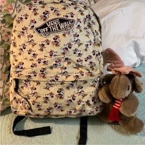 Vans “Off the Wall” Cream Minnie Mouse Print Backpack